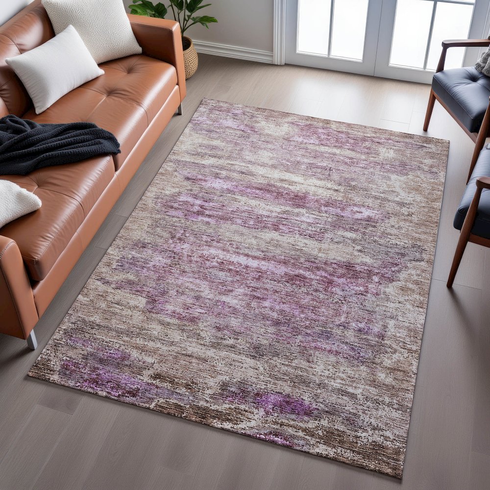 Premium Machine Washable Mayfield AMF1196 Blush 5' x 7'6" Rug. Picture 6