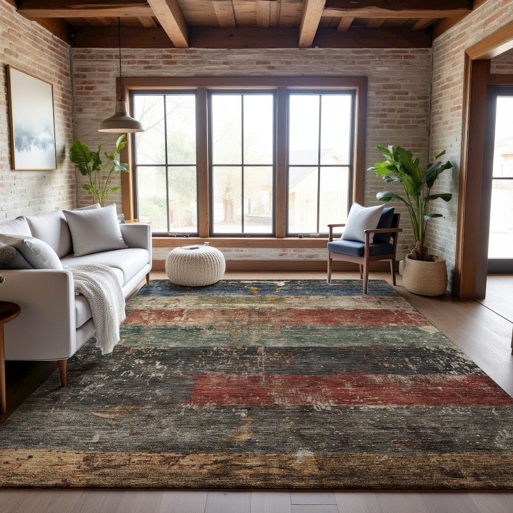 Premium Machine Washable Mayfield AMF1198 Fern 5' x 7'6" Rug. Picture 5