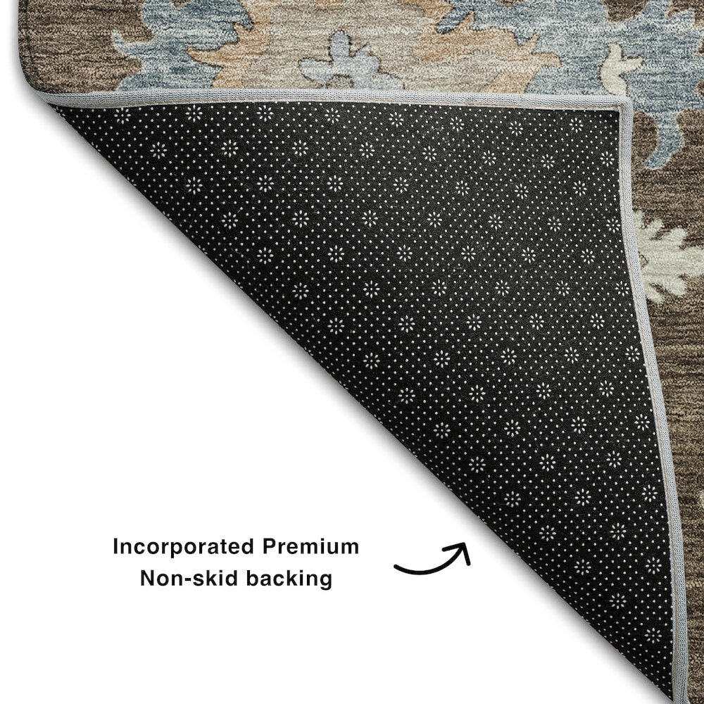 Premium Machine Washable Mayfield AMF1218 Chocolate 2'6" x 3'10" Rug. Picture 2