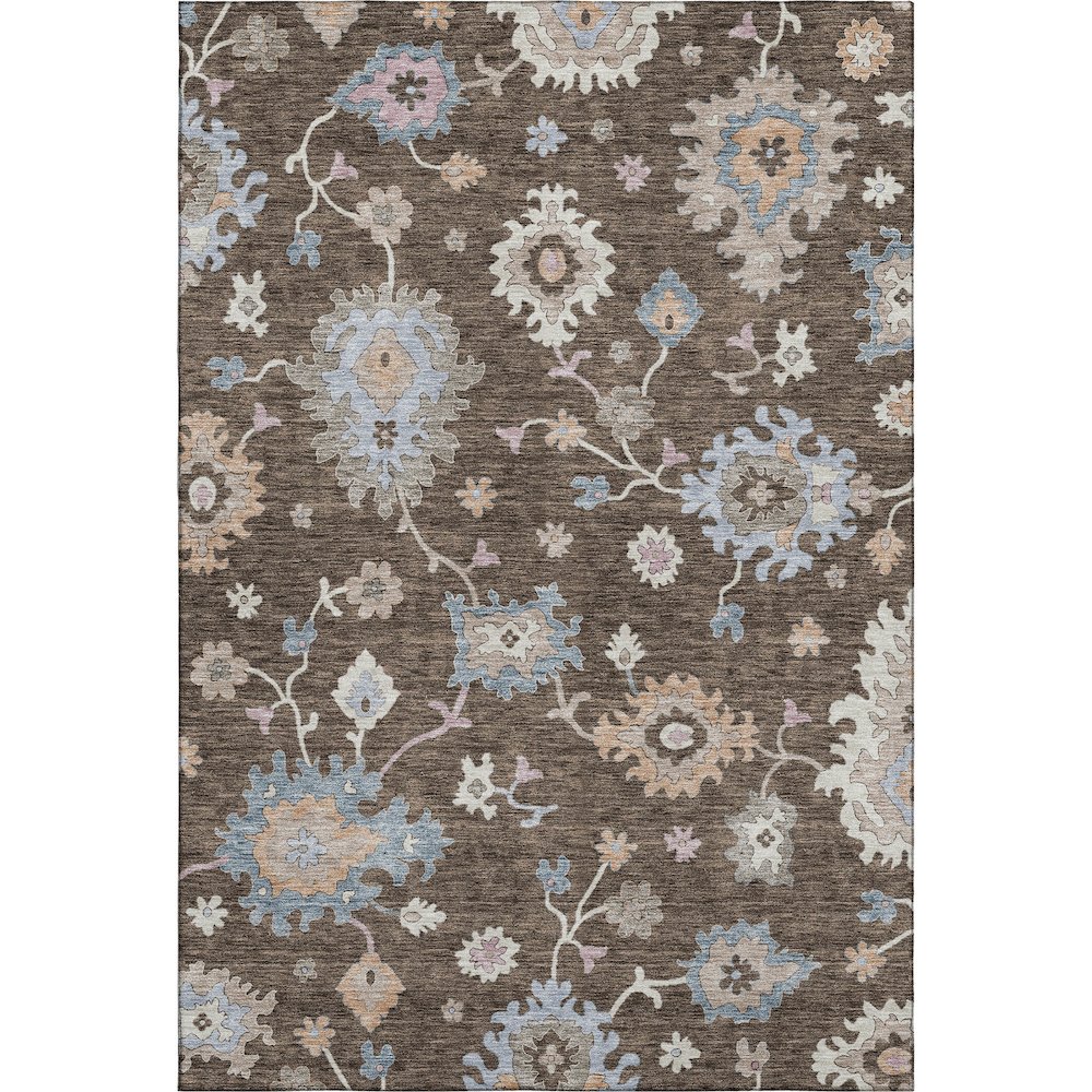 Premium Machine Washable Mayfield AMF1218 Chocolate 5' x 7'6" Rug. Picture 1
