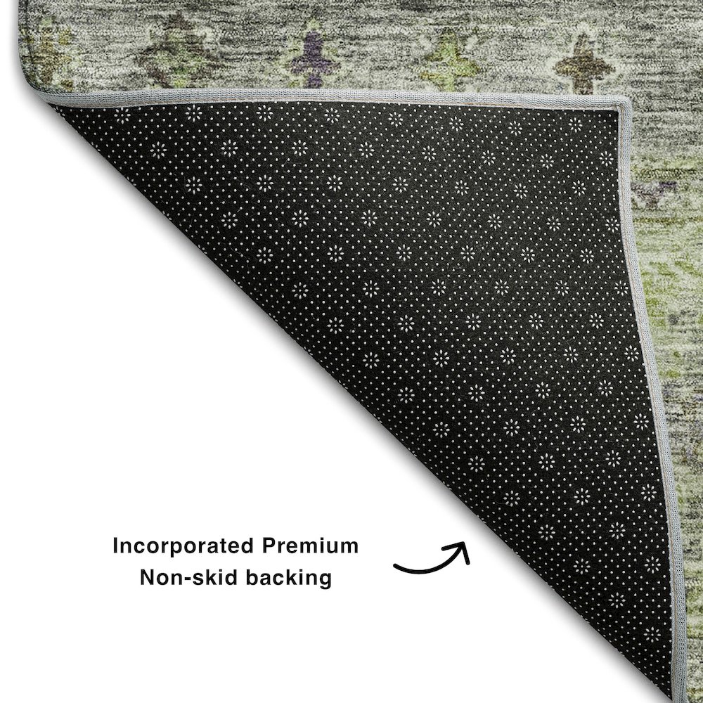 Premium Machine Washable Mayfield AMF1220 Sage 2'6" x 3'10" Rug. Picture 2