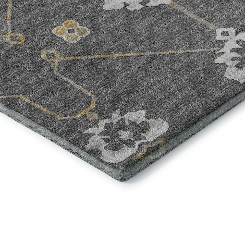 Premium Machine Washable Mayfield  Gray 2'6" x 3'10" Rug. Picture 3