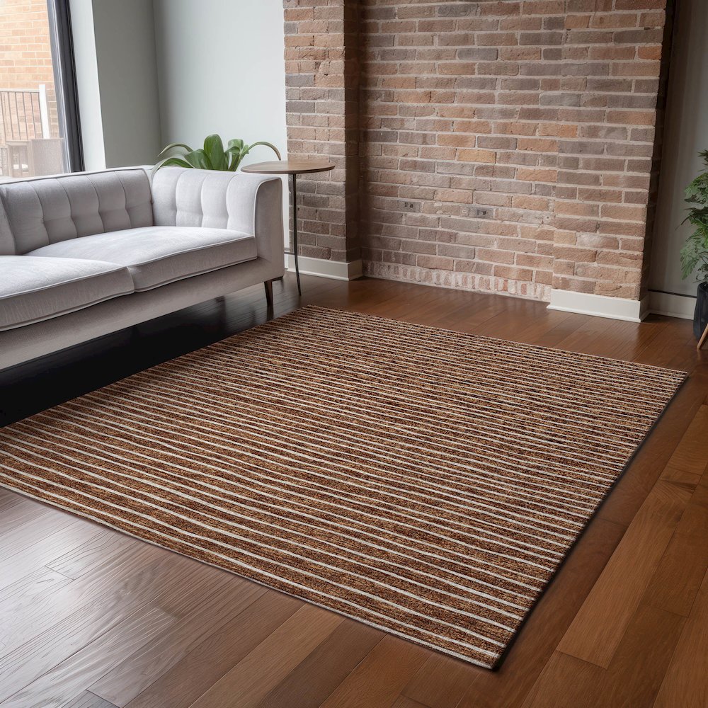 Premium Machine Washable Mayfield  Paprika 5' x 7'6" Rug. Picture 6