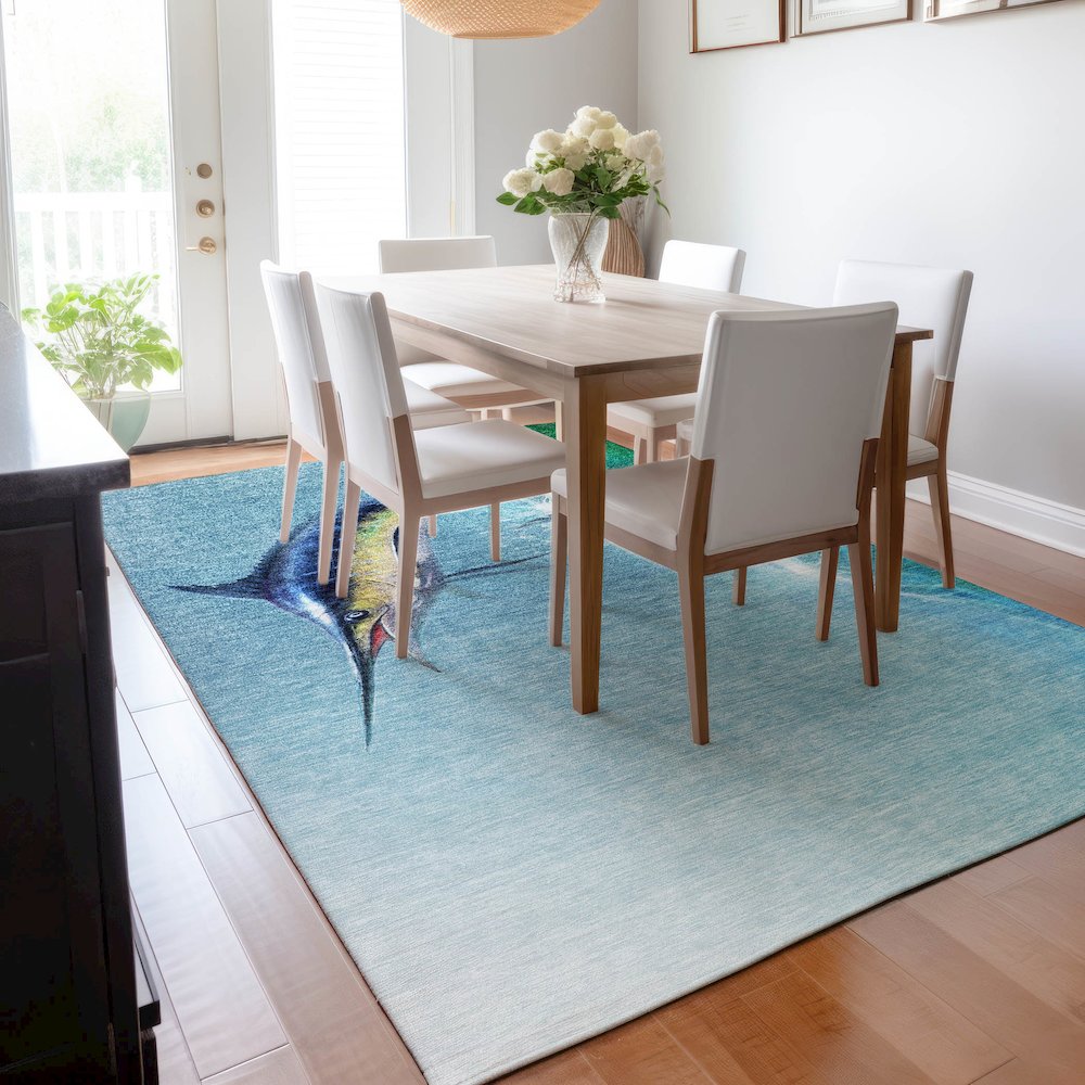 Premium Machine Washable Mayfield  Bermuda 5' x 7'6" Rug. Picture 6