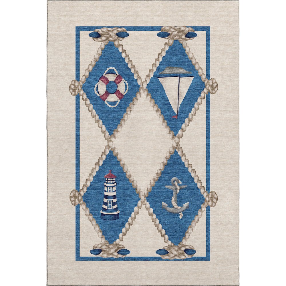 Premium Machine Washable Mayfield  Ivory 5' x 7'6" Rug. Picture 1