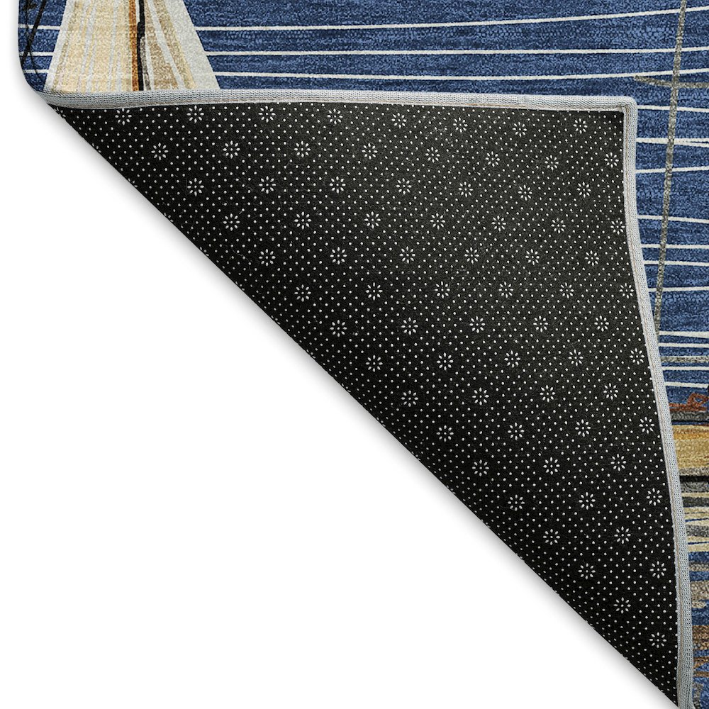 Premium Machine Washable Mayfield  Navy 2'6" x 3'10" Rug. Picture 2