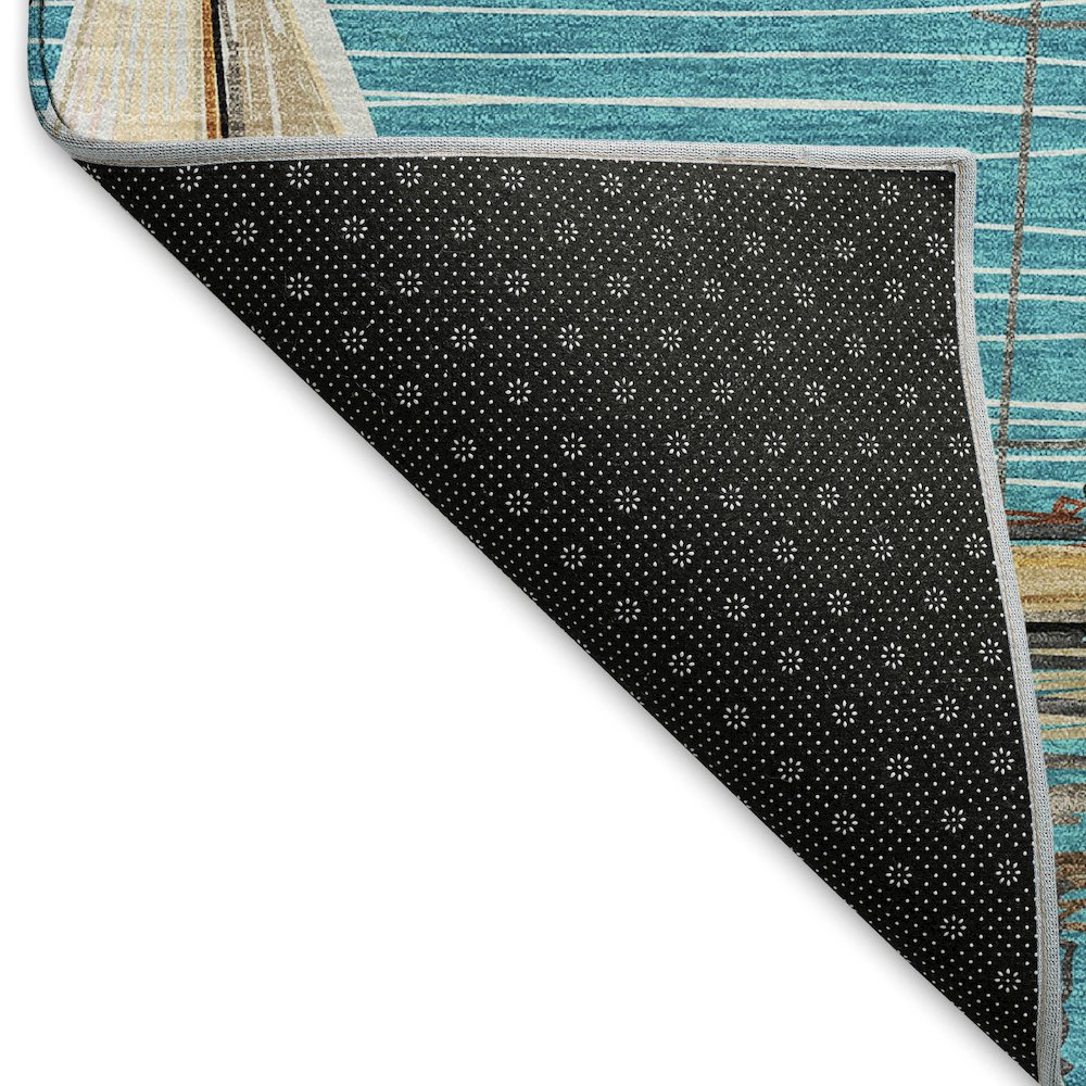 Premium Machine Washable Mayfield  Teal 2'6" x 3'10" Rug. Picture 2