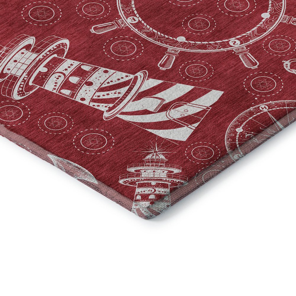 Premium Machine Washable Mayfield  Red 2'6" x 3'10" Rug. Picture 3