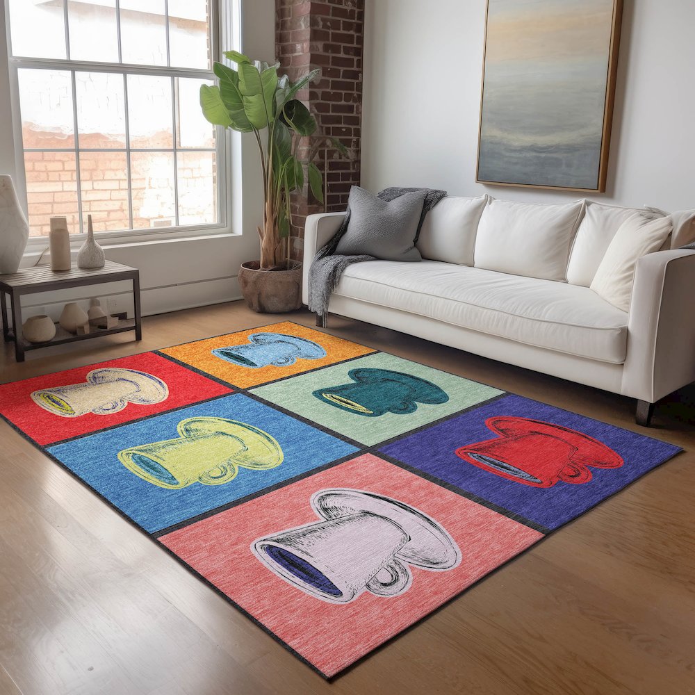 Premium Machine Washable Mayfield  Kaleidoscope 5' x 7'6" Rug. Picture 5