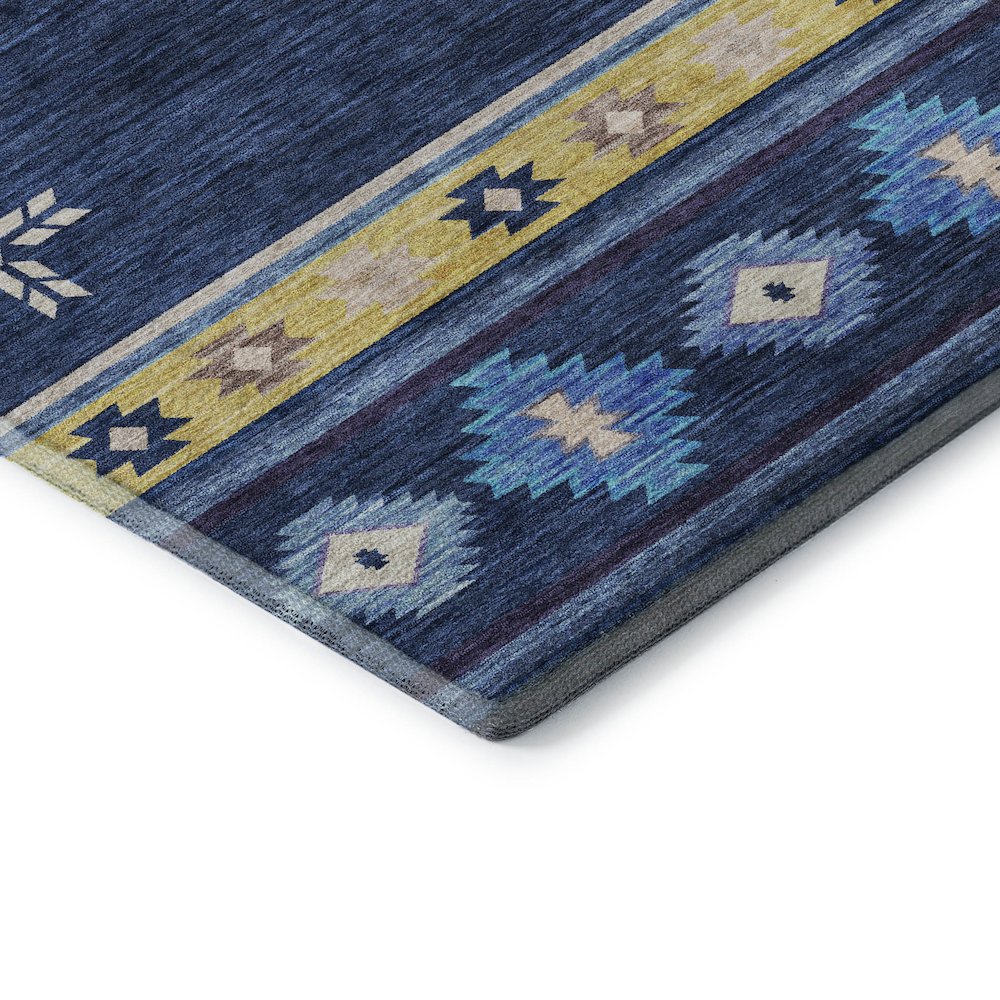 Premium Machine Washable Mayfield  Blue 2'6" x 3'10" Rug. Picture 3