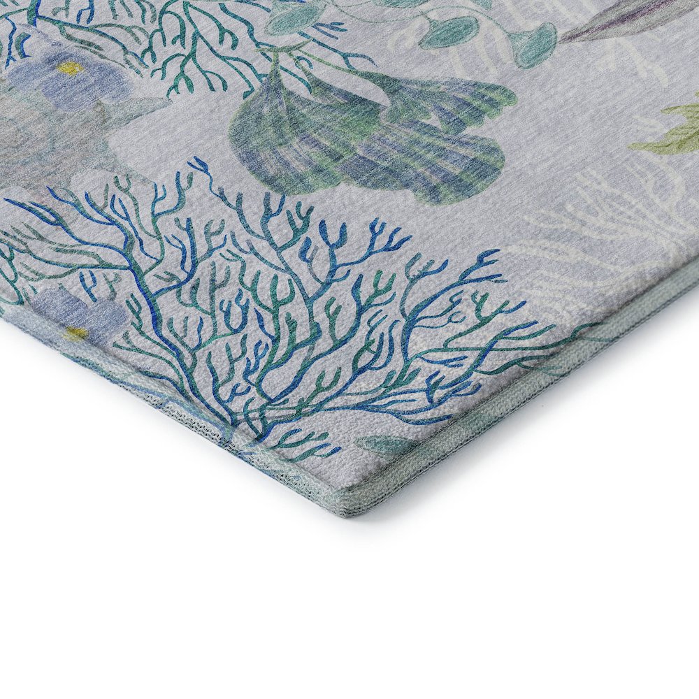 Premium Machine Washable Mayfield  Aqua 2'6" x 3'10" Rug. Picture 3