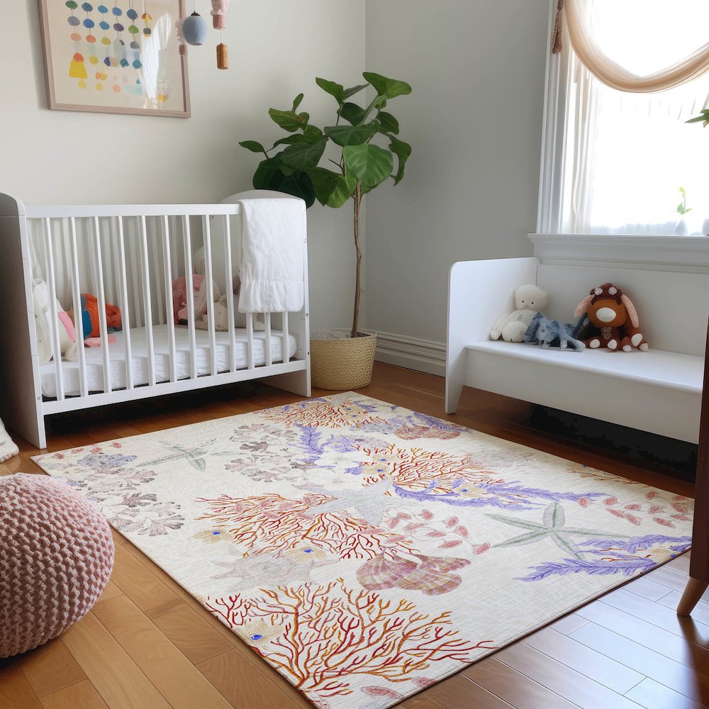 Premium Machine Washable Mayfield  Spice 5' x 7'6" Rug. Picture 5