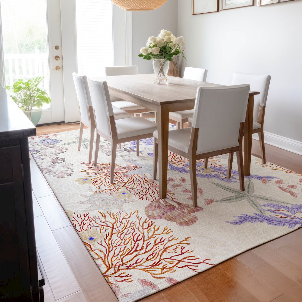 Premium Machine Washable Mayfield  Spice 5' x 7'6" Rug. Picture 6