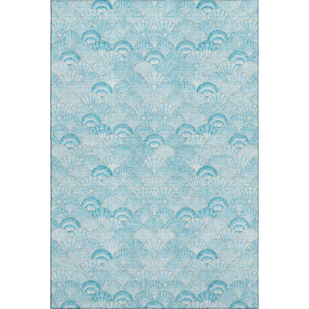 Premium Machine Washable Mayfield  Aqua 5' x 7'6" Rug. Picture 1