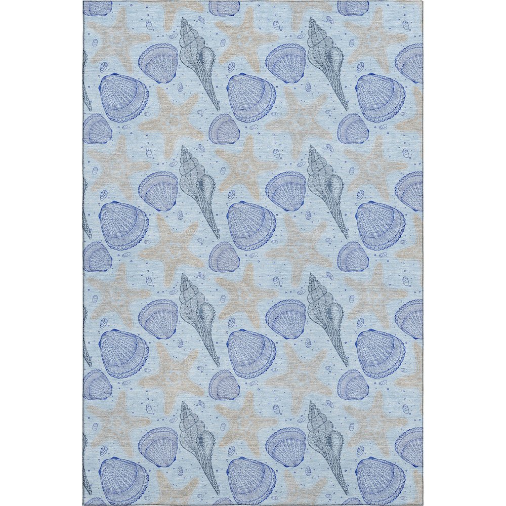 Premium Machine Washable Mayfield  Blue 5' x 7'6" Rug. Picture 1