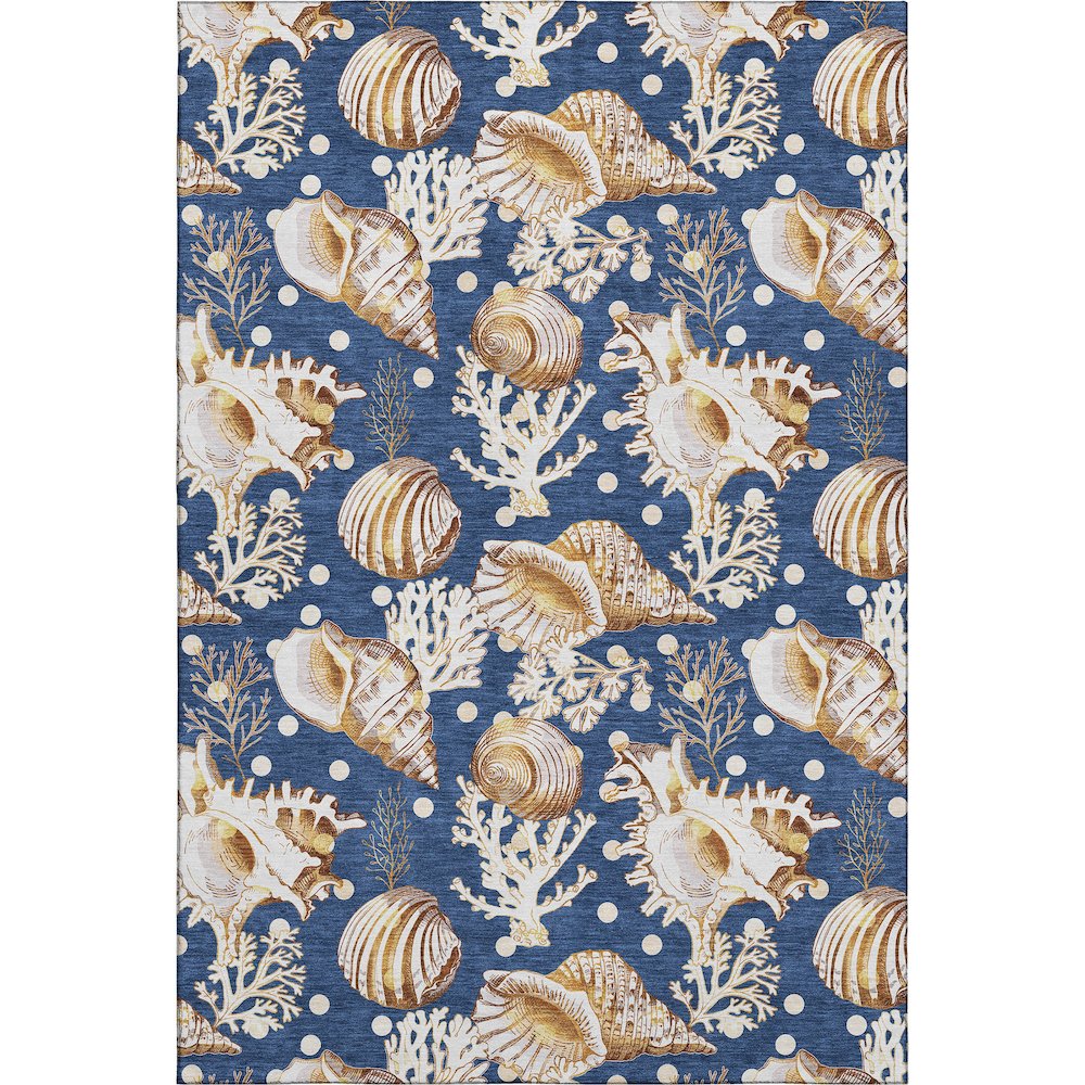 Premium Machine Washable Mayfield  Blue 5' x 7'6" Rug. Picture 1