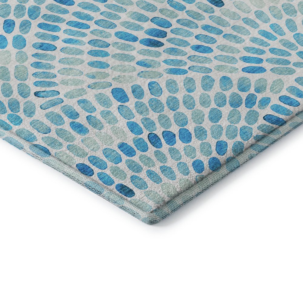 Premium Machine Washable Mayfield  Aqua 2'6" x 3'10" Rug. Picture 3