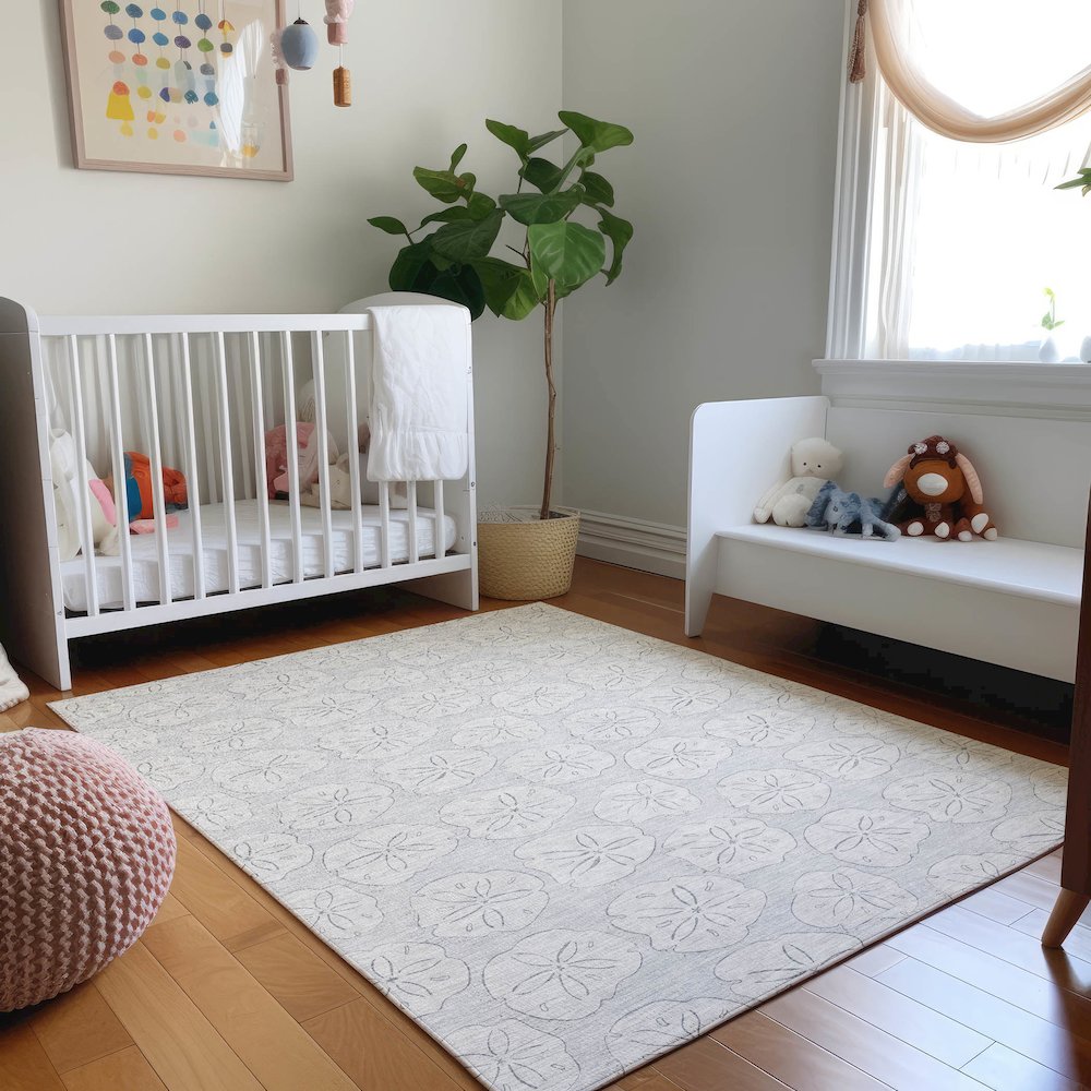 Premium Machine Washable Mayfield  Gray 5' x 7'6" Rug. Picture 5