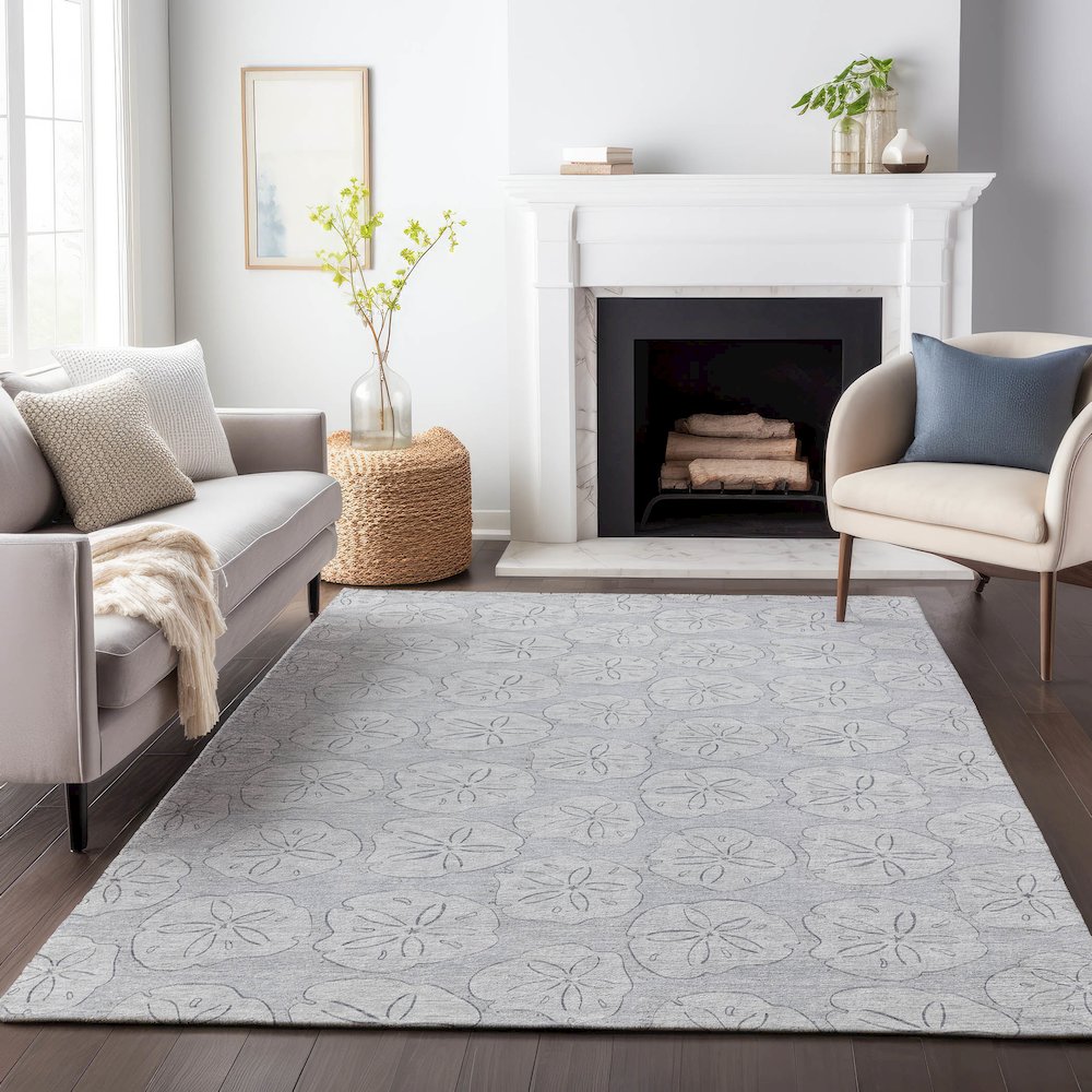 Premium Machine Washable Mayfield  Gray 5' x 7'6" Rug. Picture 6