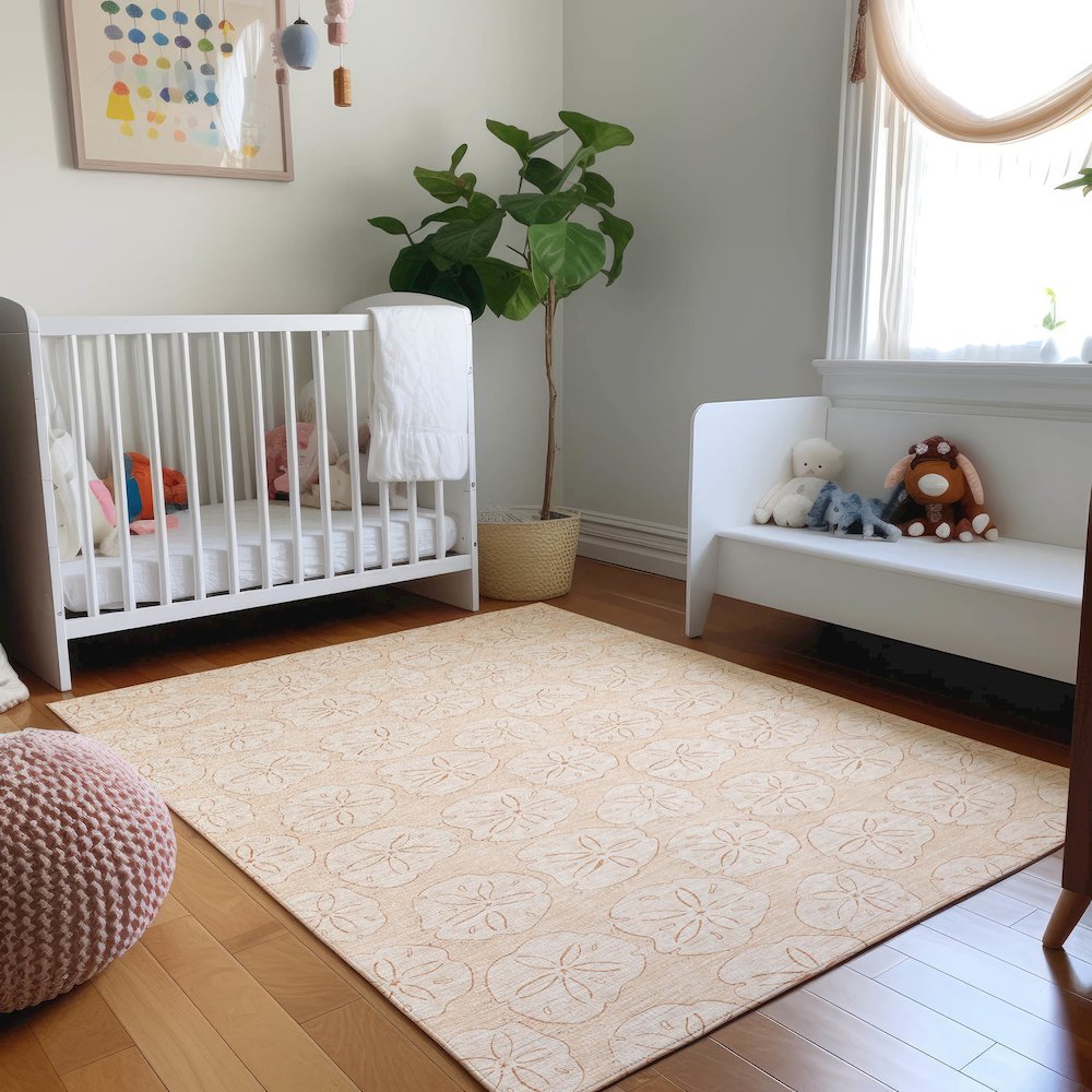 Premium Machine Washable Mayfield  Nectarine 5' x 7'6" Rug. Picture 5
