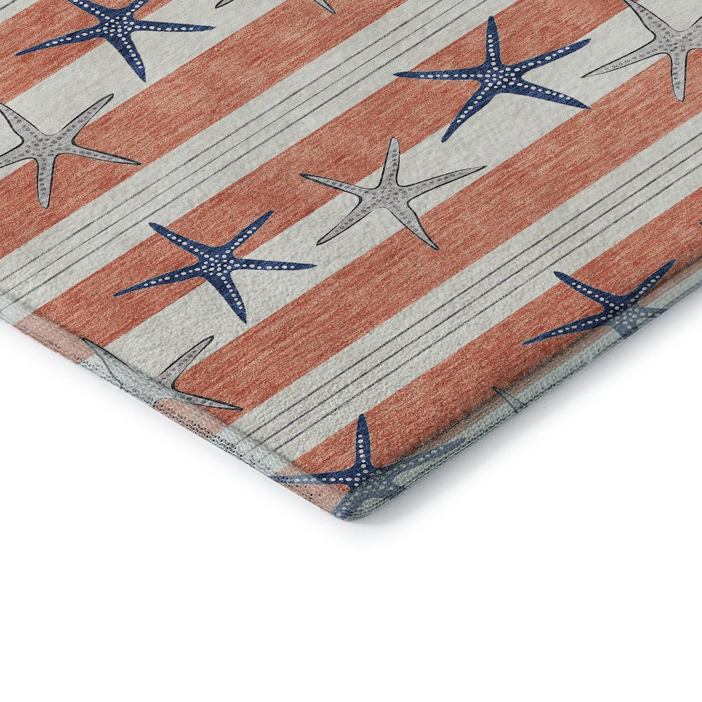 Premium Machine Washable Mayfield  Coral 2'6" x 3'10" Rug. Picture 3