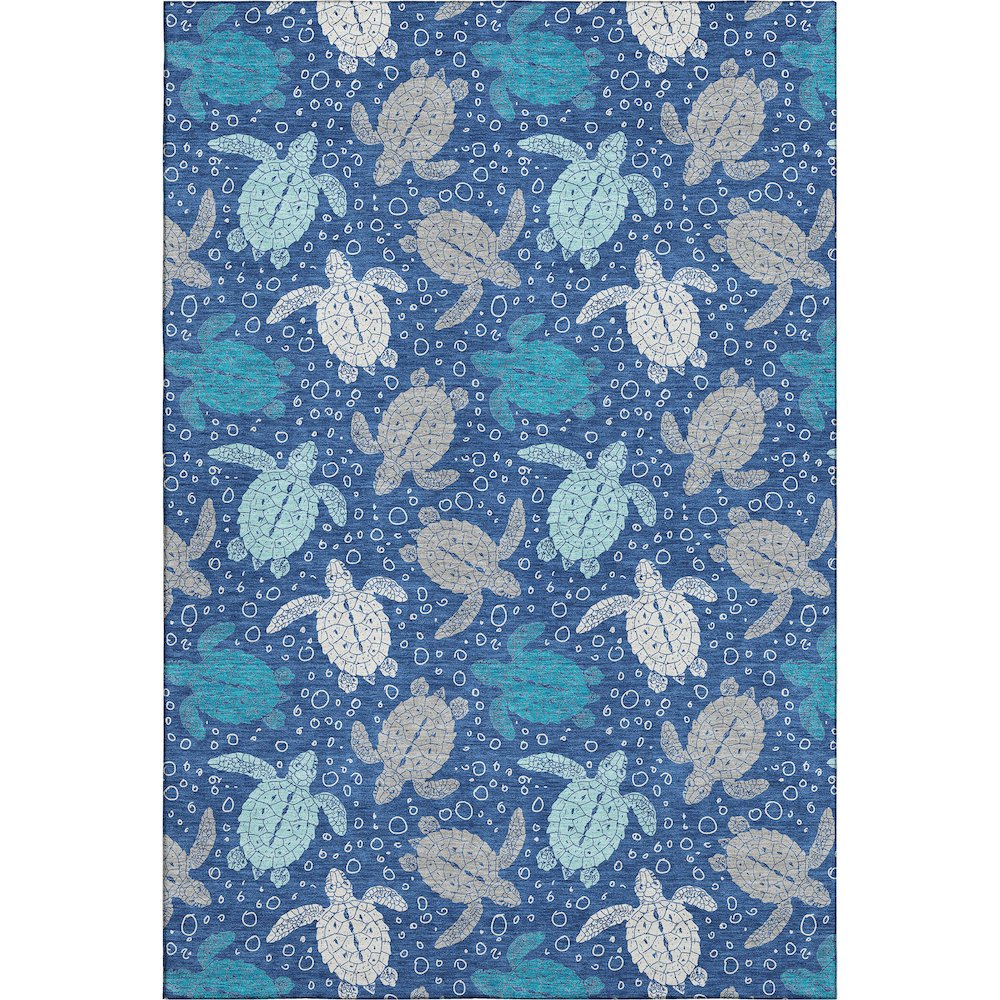Premium Machine Washable Mayfield  Blue 5' x 7'6" Rug. Picture 1