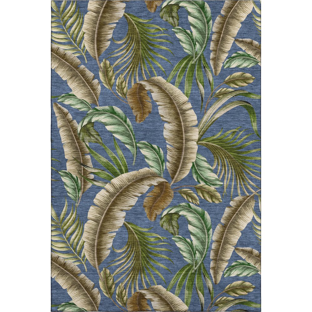 Premium Machine Washable Mayfield  Blue 5' x 7'6" Rug. Picture 1