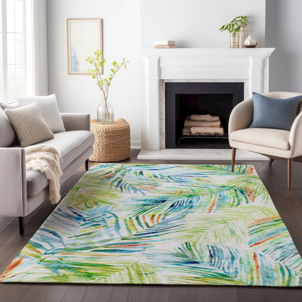 Premium Machine Washable Mayfield  Multi 5' x 7'6" Rug. Picture 6