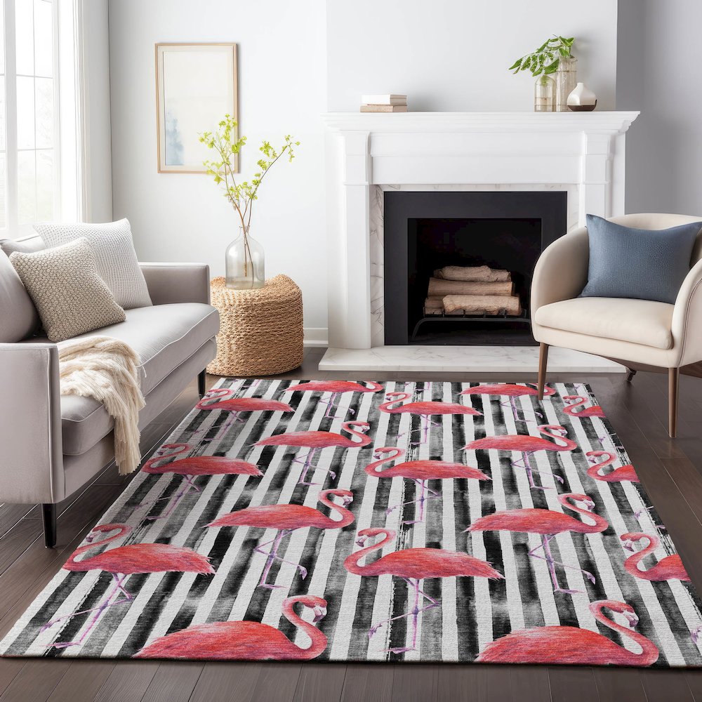 Premium Machine Washable Mayfield  Pink 5' x 7'6" Rug. Picture 6