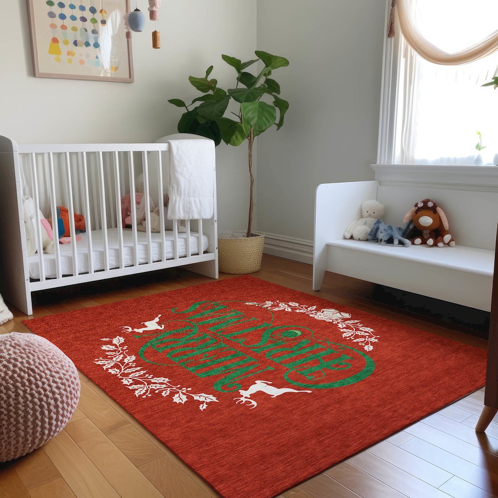 Premium Machine Washable Mayfield  Ruby 5' x 7'6" Rug. Picture 5