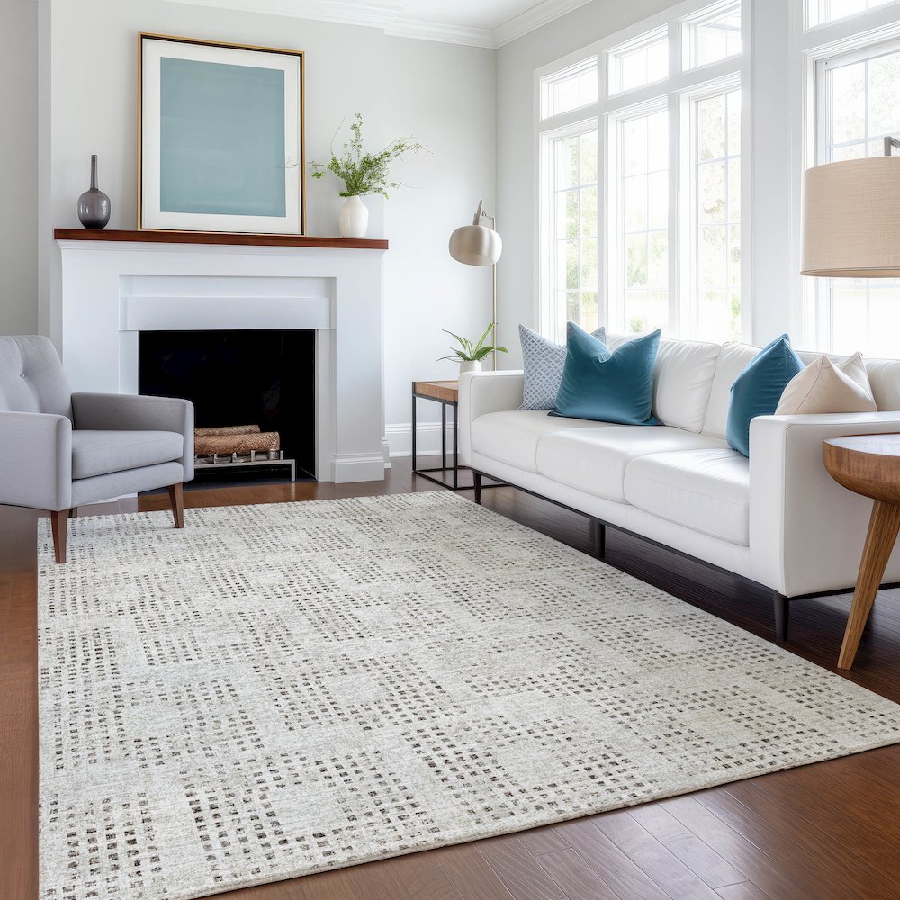 Premium Machine Washable Mayfield  Beige 5' x 7'6" Rug. Picture 5