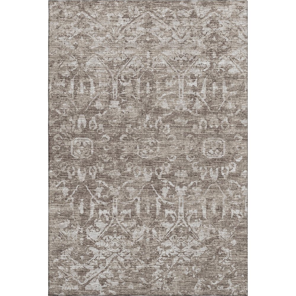 Premium Machine Washable Mayfield  Brown 5' x 7'6" Rug. Picture 1