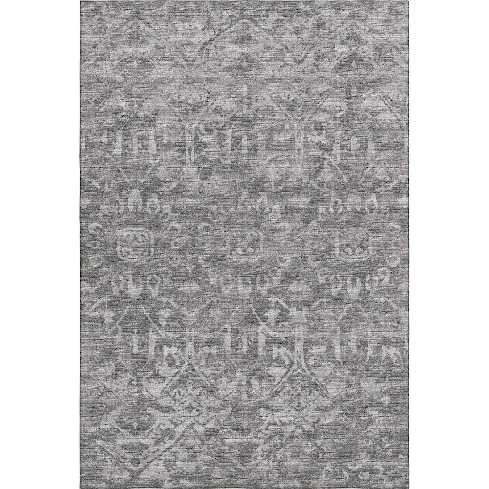 Premium Machine Washable Mayfield  Charcoal 5' x 7'6" Rug. Picture 1