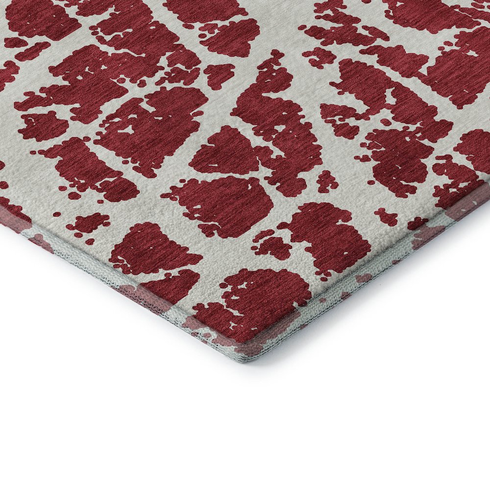 Premium Machine Washable Mayfield  Red 2'6" x 3'10" Rug. Picture 3