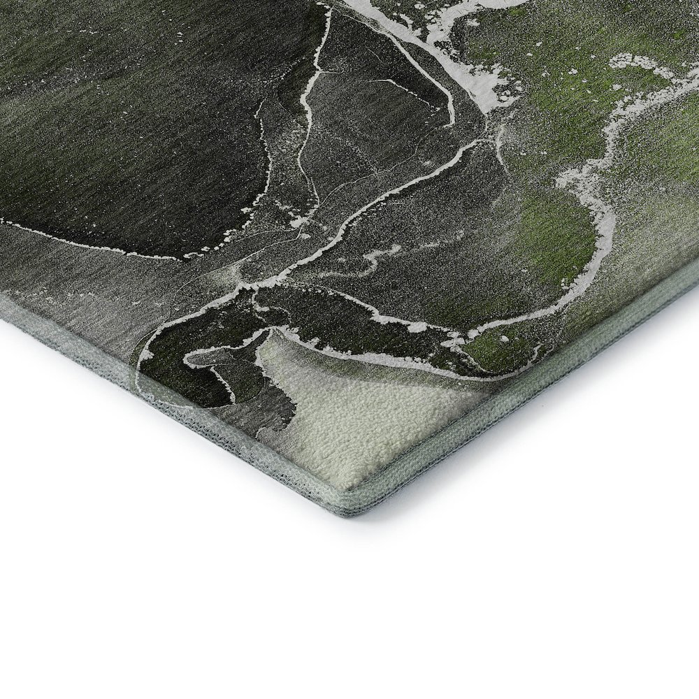 Premium Machine Washable Mayfield  Green 2'6" x 3'10" Rug. Picture 3