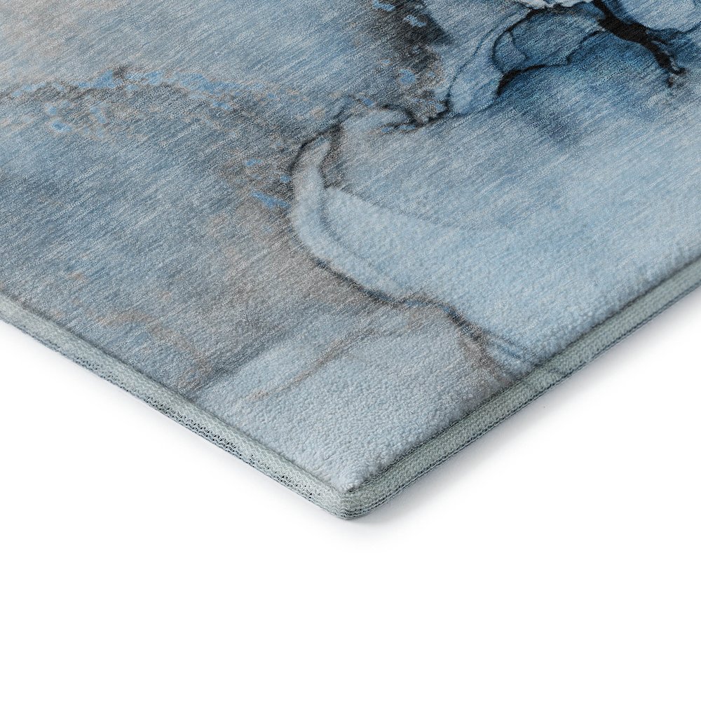 Premium Machine Washable Mayfield  Blue 2'6" x 3'10" Rug. Picture 3