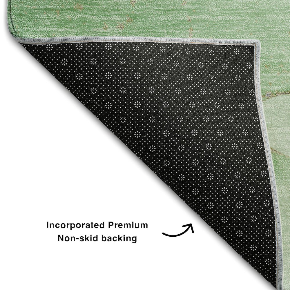 Premium Machine Washable Mayfield  Green 2'6" x 3'10" Rug. Picture 2