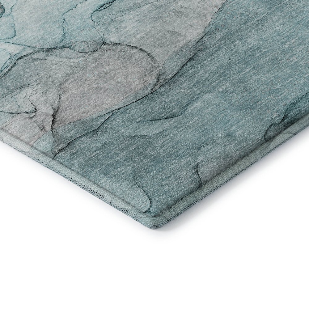 Premium Machine Washable Mayfield  Teal 2'6" x 3'10" Rug. Picture 3