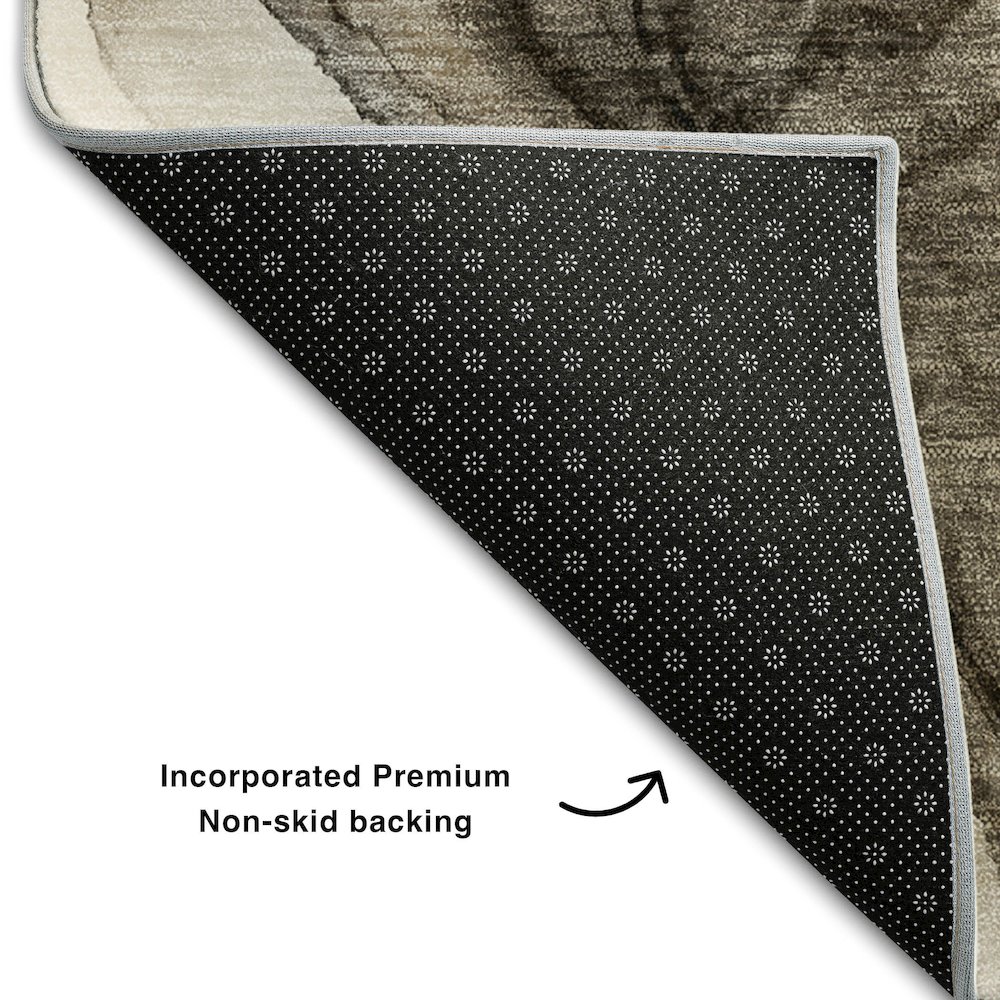 Premium Machine Washable Mayfield  Brown 2'6" x 3'10" Rug. Picture 2
