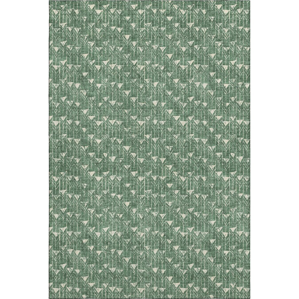 Premium Machine Washable Mayfield  Green 5' x 7'6" Rug. Picture 1