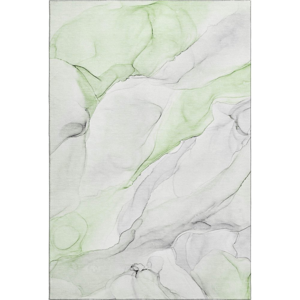 Premium Machine Washable Mayfield  Green 5' x 7'6" Rug. Picture 1