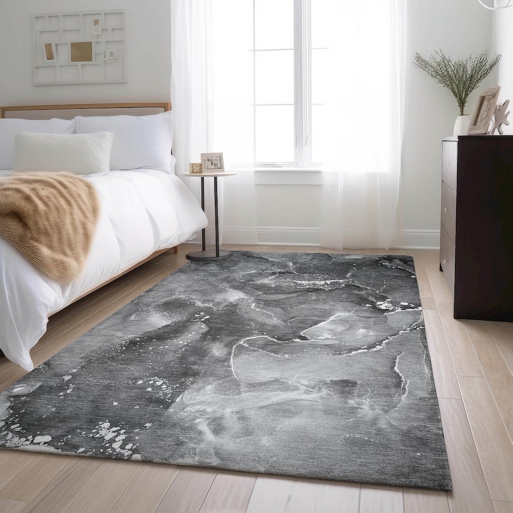 Premium Machine Washable Mayfield  Gray 5' x 7'6" Rug. Picture 5