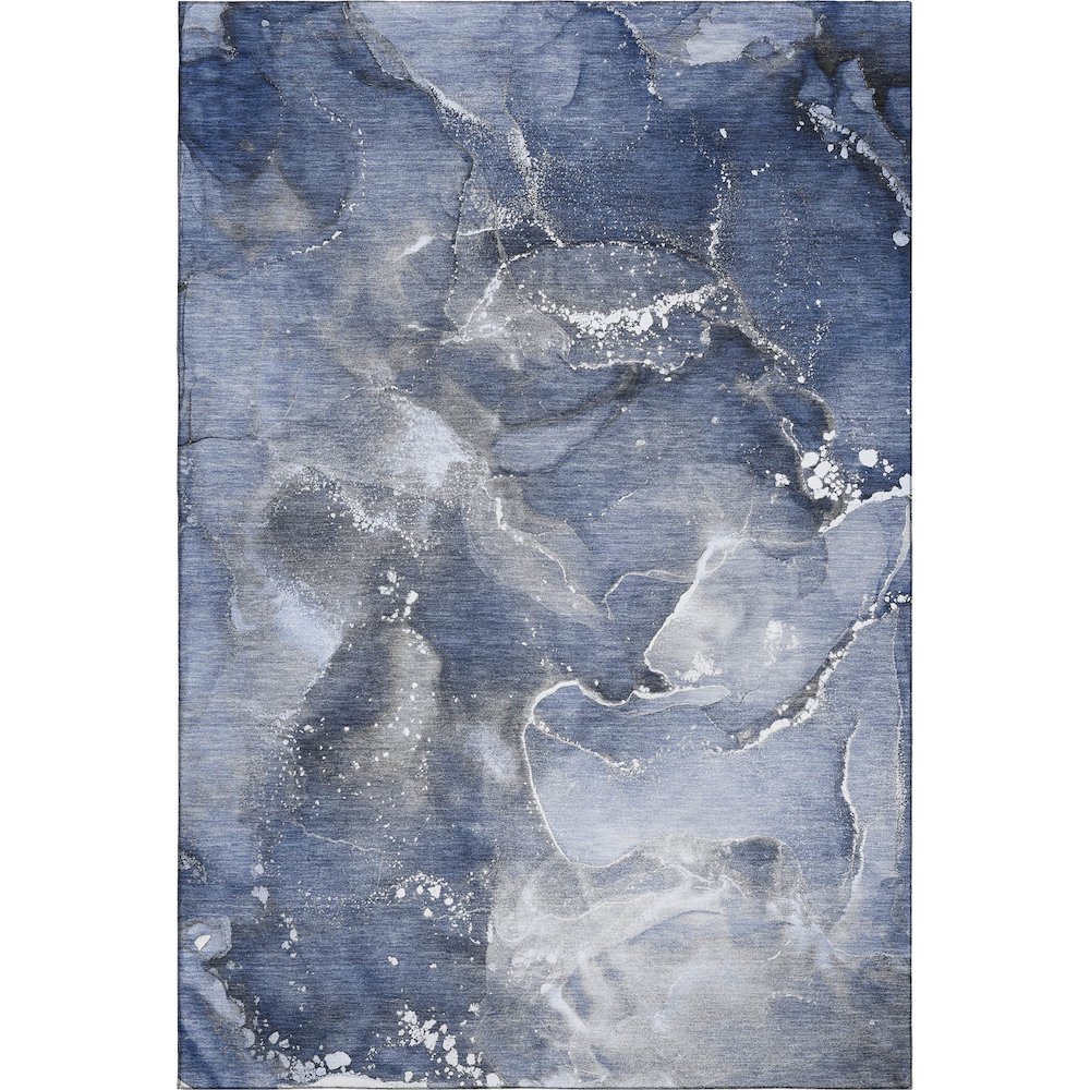Premium Machine Washable Mayfield  Navy 5' x 7'6" Rug. Picture 1