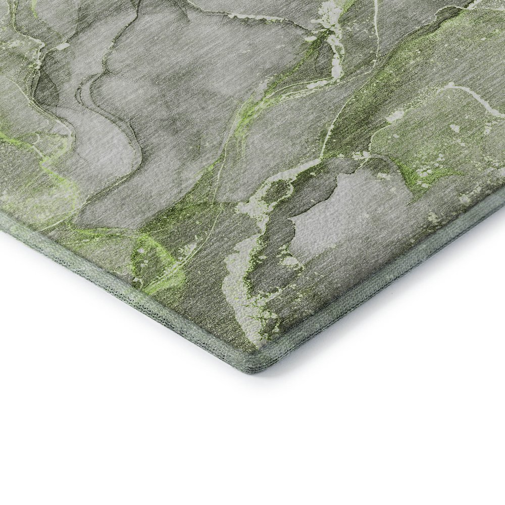 Premium Machine Washable Mayfield  Green 2'6" x 3'10" Rug. Picture 3