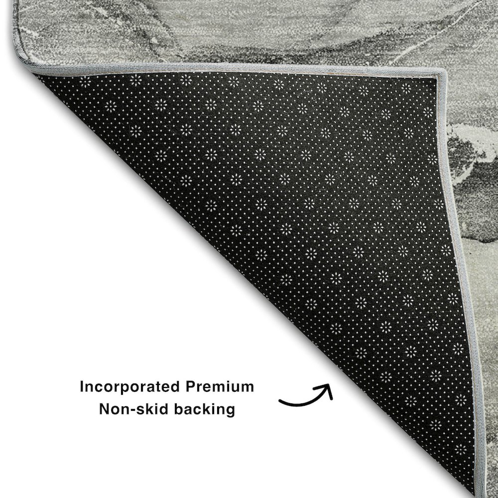 Premium Machine Washable Mayfield  Pewter 2'6" x 3'10" Rug. Picture 2