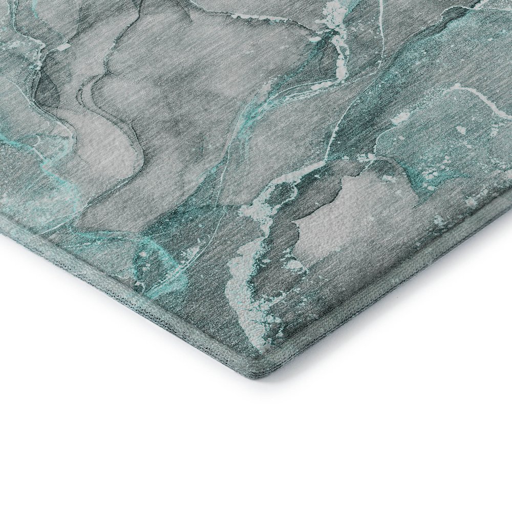 Premium Machine Washable Mayfield  Teal 2'6" x 3'10" Rug. Picture 3