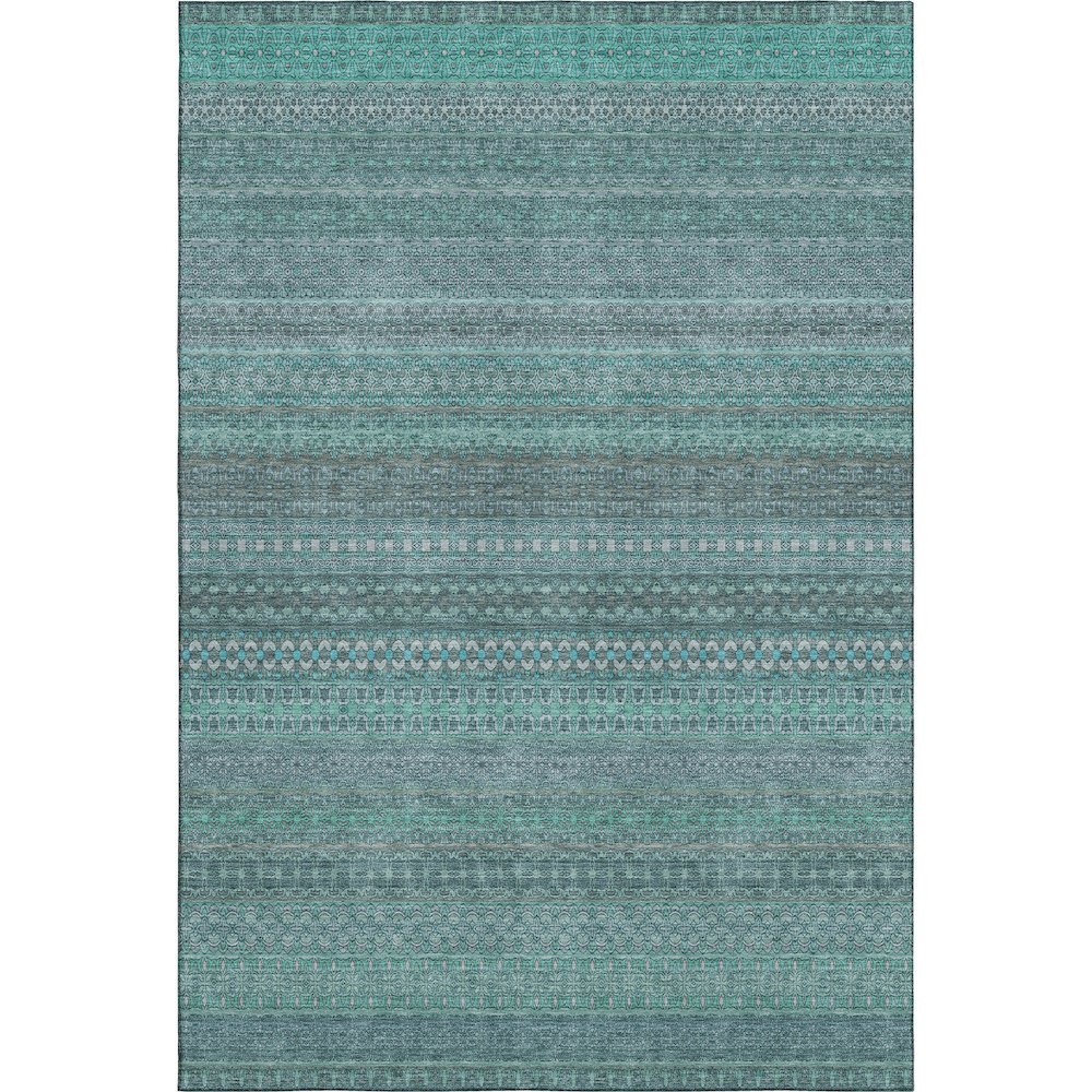 Premium Machine Washable Mayfield  Turquoise 5' x 7'6" Rug. Picture 1