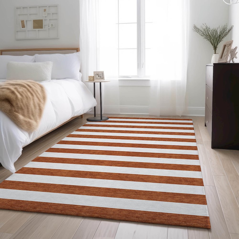 Premium Machine Washable Mayfield  Paprika 5' x 7'6" Rug. Picture 5