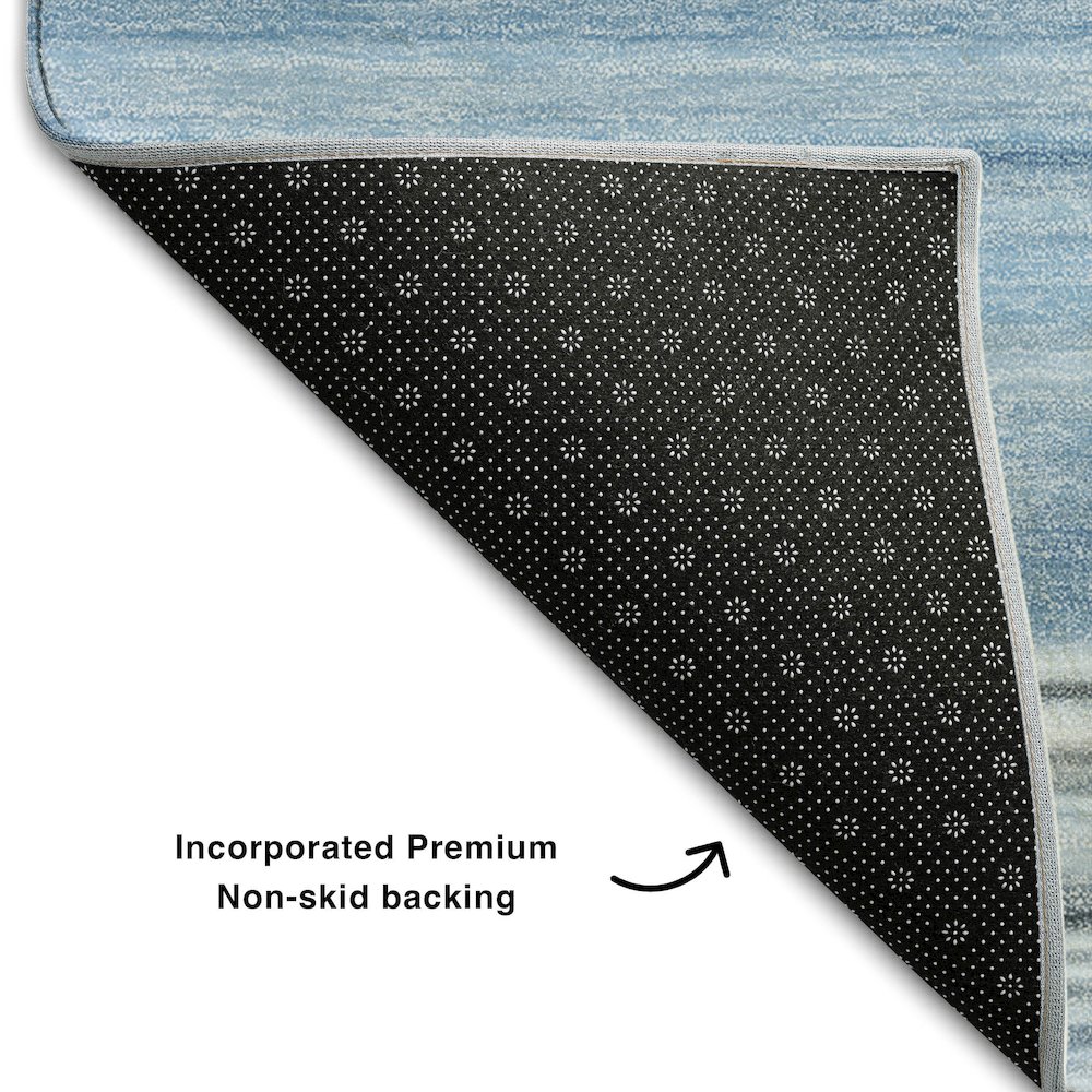 Premium Machine Washable Mayfield  Blue 2'6" x 3'10" Rug. Picture 2