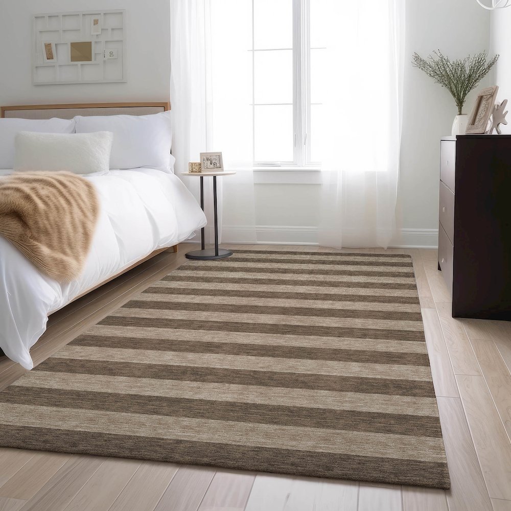 Premium Machine Washable Mayfield  Coffee 5' x 7'6" Rug. Picture 5